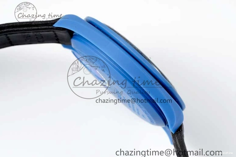 0211 ZipUp Speedmaster Misson To Neptune 1:1 Best Edition Blue Dial On Nylon Strap Quartz 7854